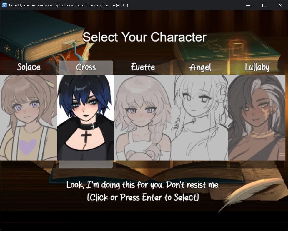 False Idylls adult visual novel game screenshot