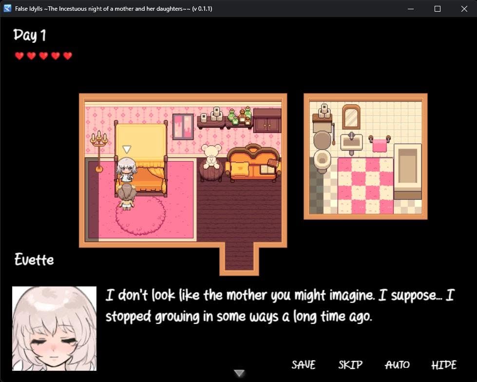 False Idylls adult visual novel game screenshot
