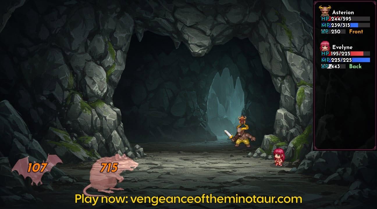 !!Vengeance of the Minotaur RPG game cover image